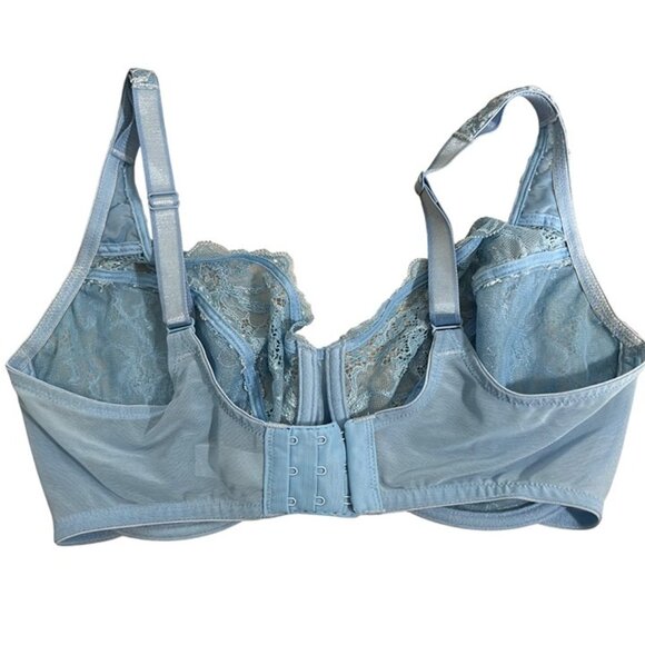 Wacoal Bra 36DD light blue lace not padded lightly lined cups - Picture 3 of 8